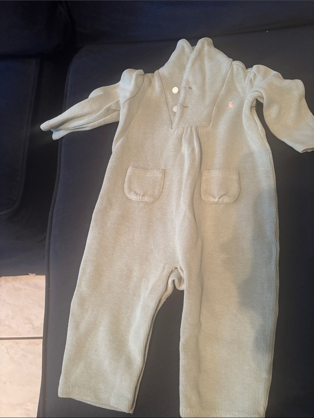 Polo by Ralph Lauren Light Sage Knit One-Piece Bodysuit